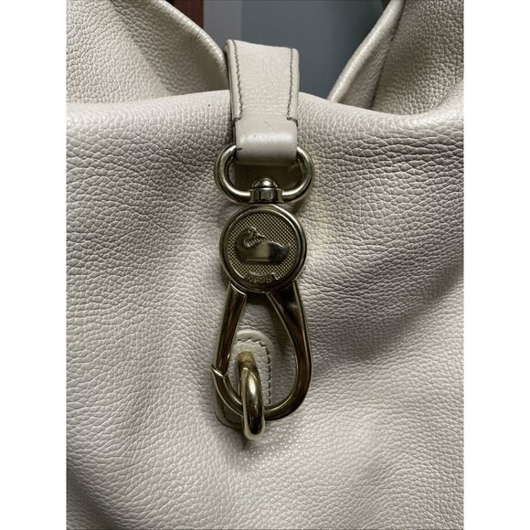 Dooney & Bourke Belvedere XL Ivory Pebbled Leather Hobo Shoulder Hand Bag Purse - Picture 6 of 16